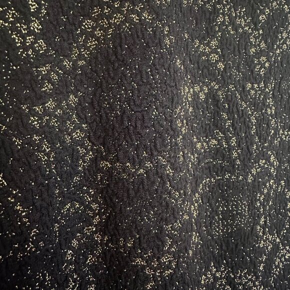 J. McLaughlin black & gold metallic, lace inspired, sleeveless midi sheath dress - Picture 6 of 8